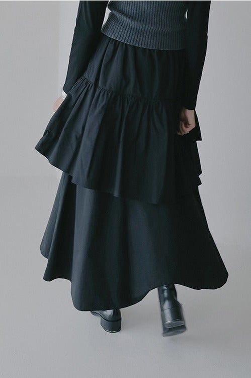 ASYMMETRY TIERED SKIRT