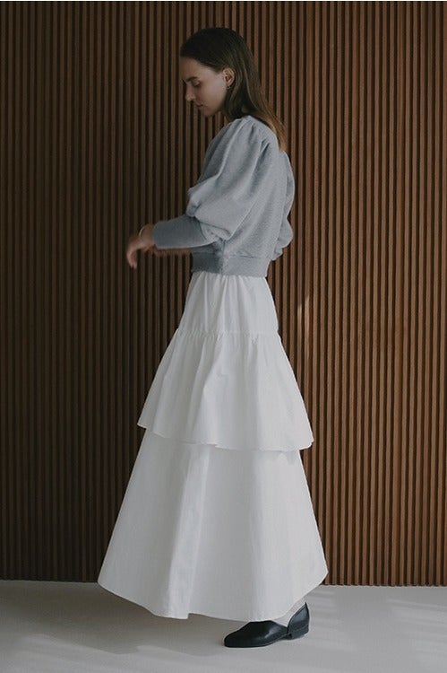 ASYMMETRY TIERED SKIRT