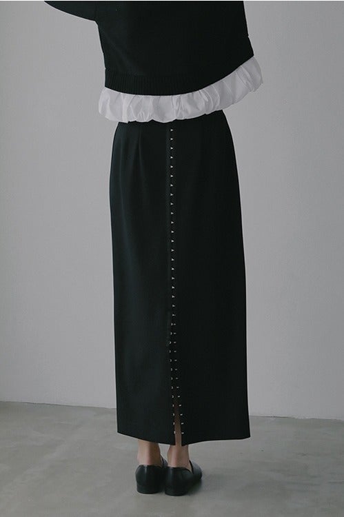 TAPE DETAIL STRAIGHT SKIRT