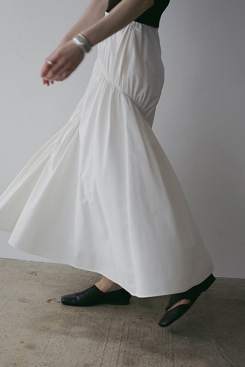 SHIRRING FLARE SKIRT