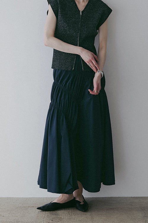 SHIRRING FLARE SKIRT