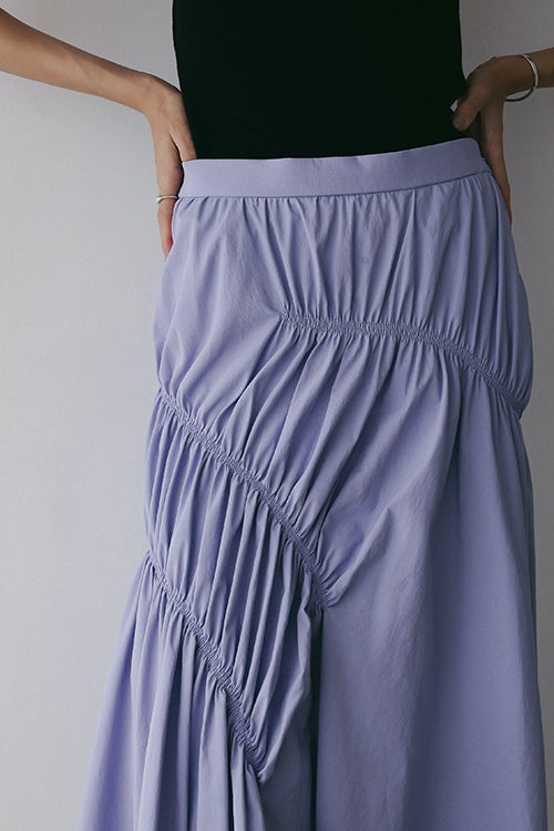 SHIRRING FLARE SKIRT