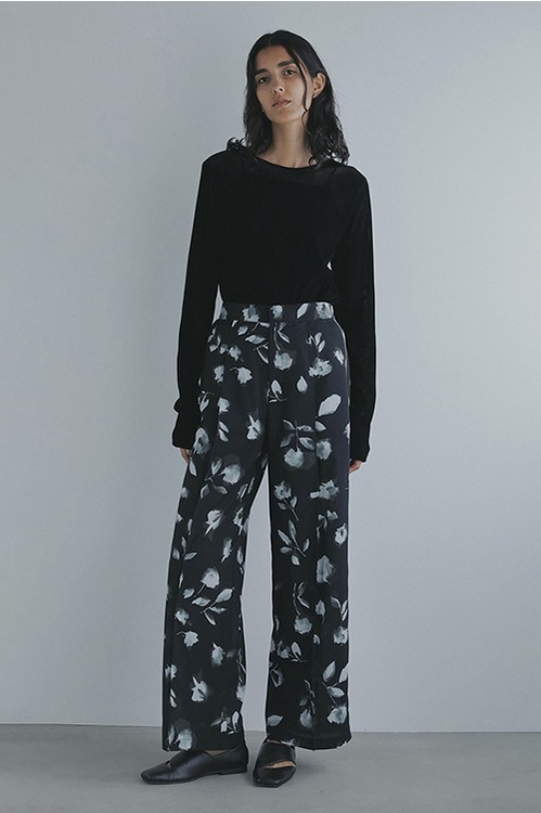 BLURRED FLOWER WIDE PANTS