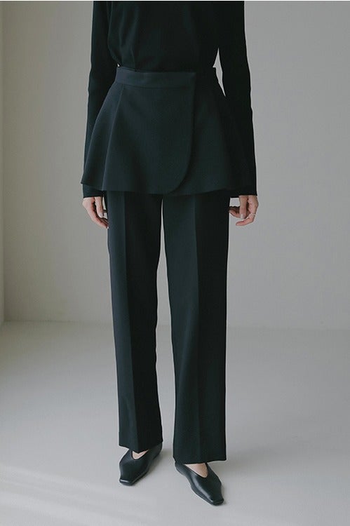 WRAP SKIRT LAYERED PANTS