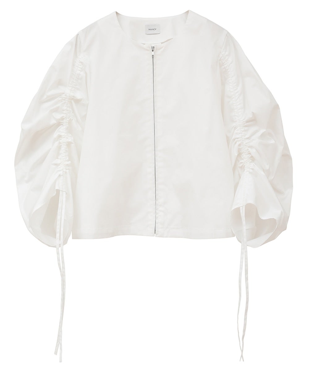【新品】MANOF◼️DRAWSTRING SLEEVE SHORT BLOUSE DRAWSTRING SLEEVE SHORT BLOUSE｜TOPS(トップス)｜MANOF
