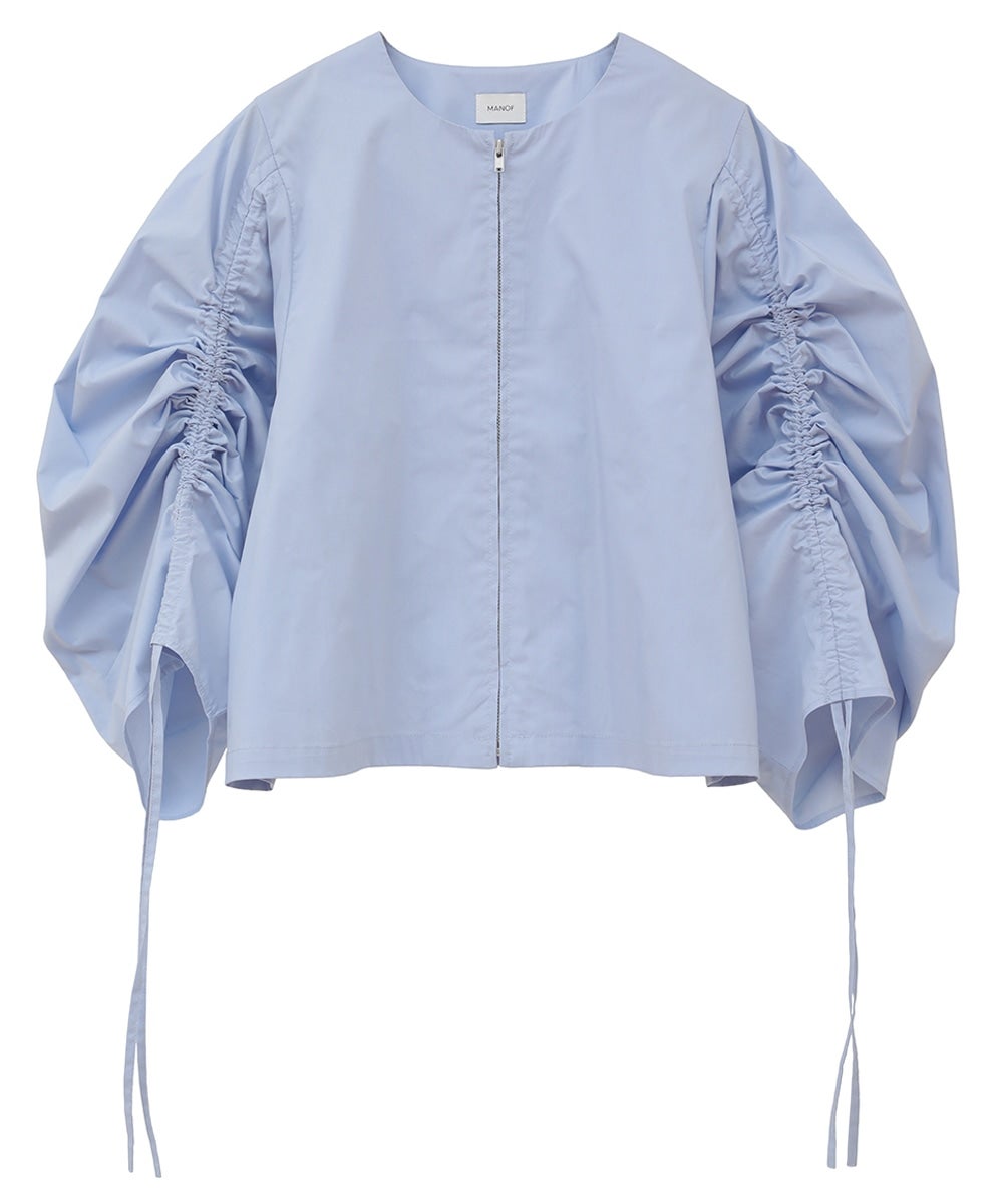 DRAWSTRING SLEEVE SHORT BLOUSE｜TOPS(トップス)｜MANOF