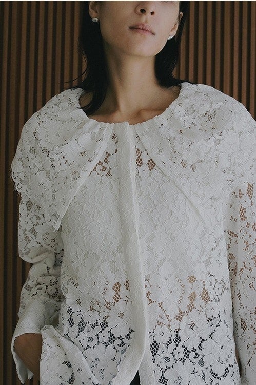 LACE COLLAR SHIRT