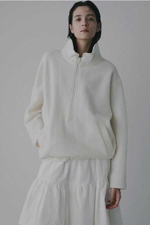 BOUCLE HALF ZIP TOPS