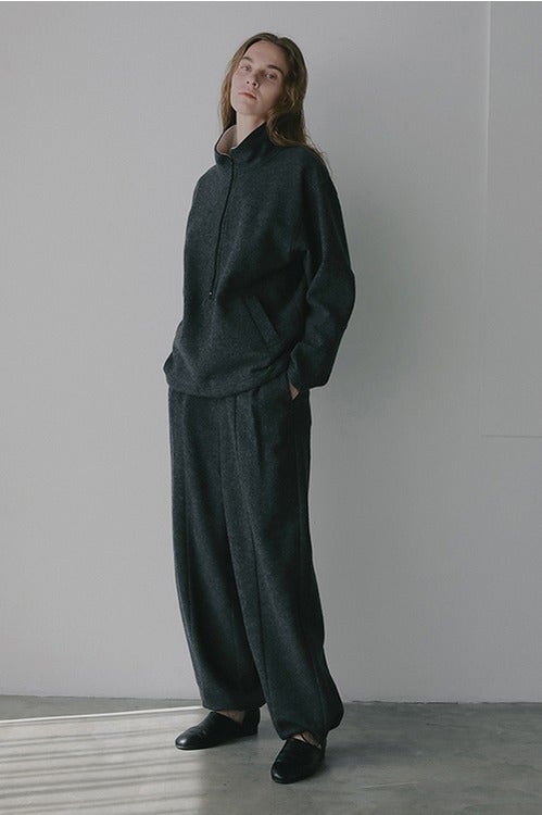 BOUCLE HALF ZIP TOPS