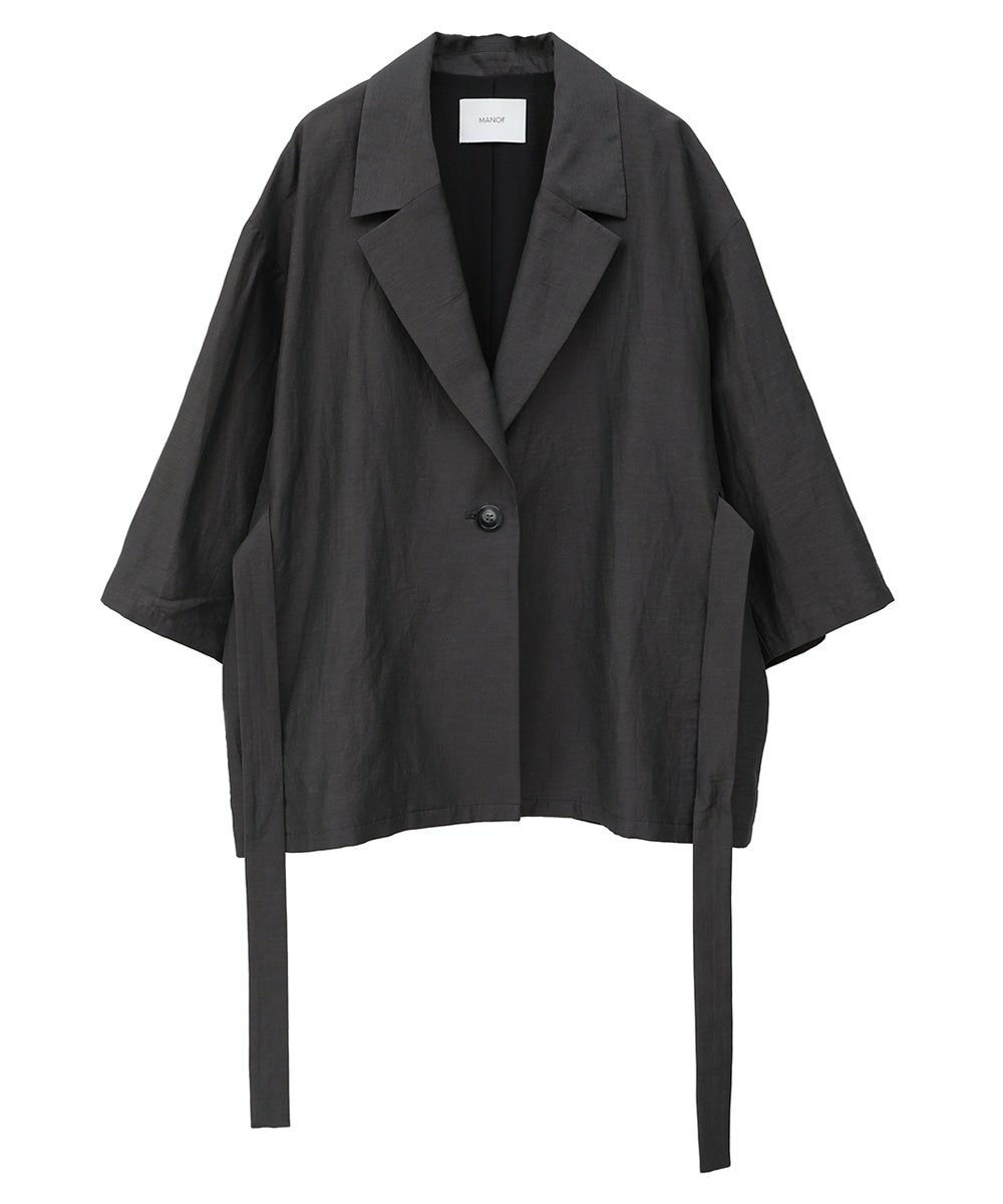 極美品 MANOF マノフ LAYERED COMBI BLOUSON 2way VISCOSE HALF SLEEVE JACKET｜OUTER(アウター)｜MANOF OFFICIAL