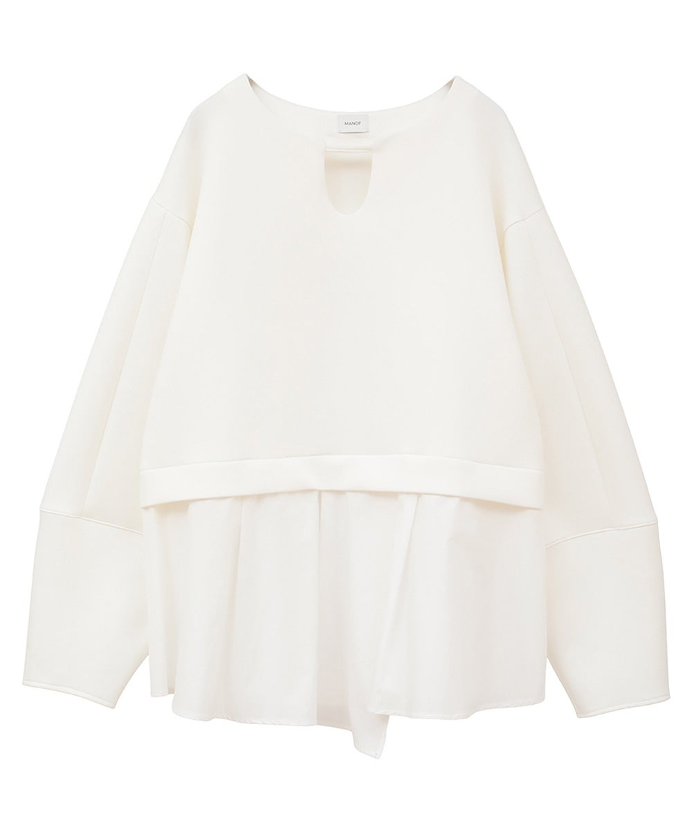 OMMO BLOCKING PEPLUM KT CD 長袖 クロップド丈 OMMO ONLINE STORE / BLOCKING PEPLUM KT CD
