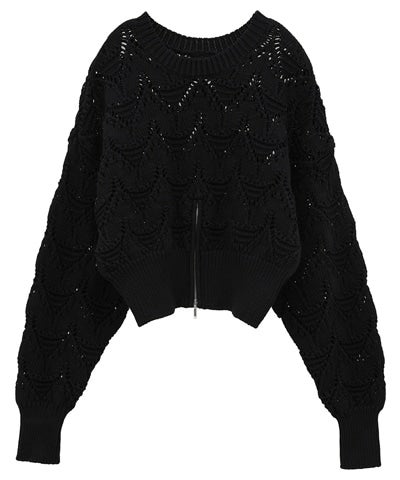 CROCHET ZIP KNIT TOPS｜TOPS(トップス)｜MANOF OFFICIAL ONLINE STORE