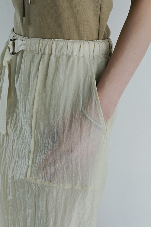 SHEER STRAIGHT GATHER SKIRT