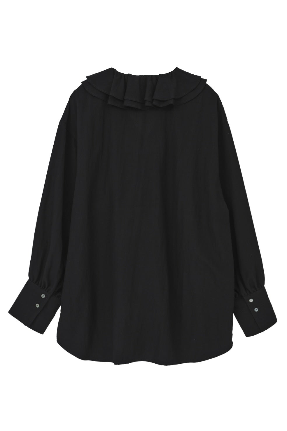 ユキ★ESSENTIAL レイヤードデザインリブトップス ブラック RAFFLE COLLAR SHIRT｜TOPS(トップス)｜MANOF OFFICIAL ONLINE STORE