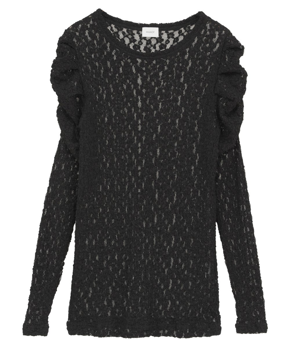 GATHERED SLEEVES LACE CUT TOPS｜TOPS(トップス)｜MANOF OFFICIAL