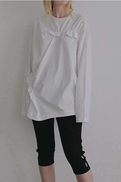 FRILLED LONG T-SHIRT