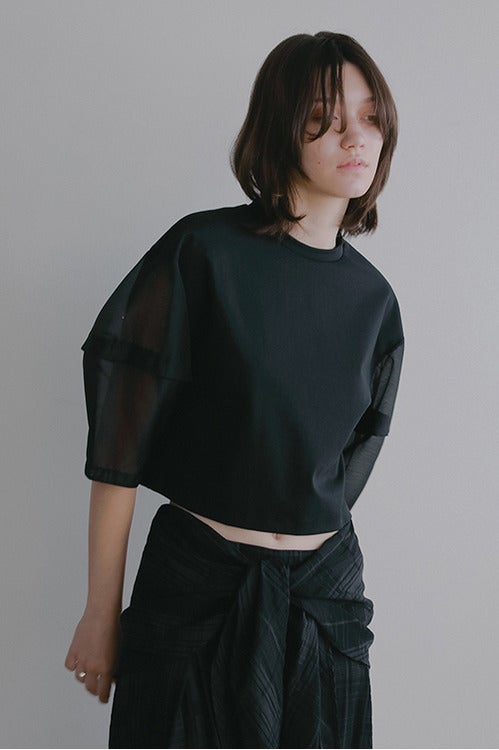 SHEER SLEEVES CUT TOPS