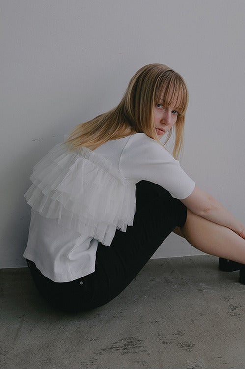 TULLE FRILL CUT TOPS