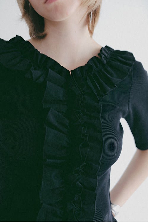 FRILL NECK RIB TOPS