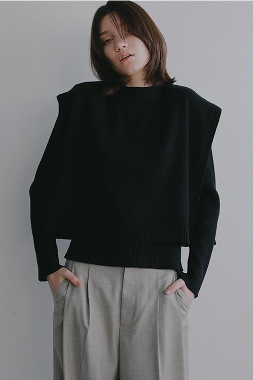 RIB FLAP KNIT TOPS