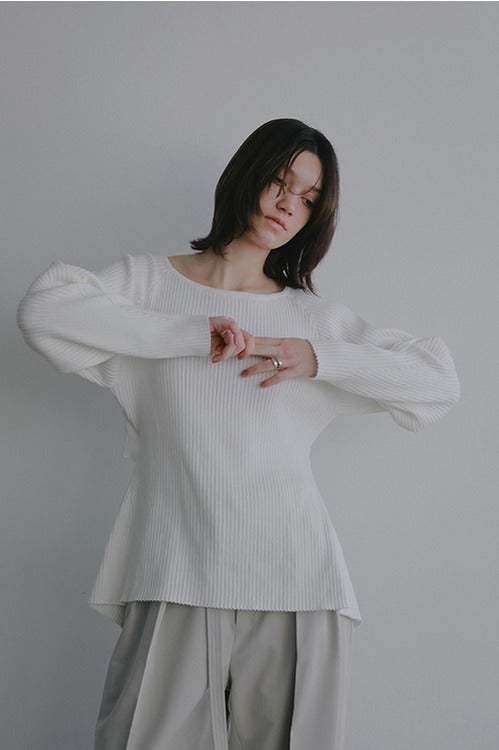 BACK OPEN RIB KNIT