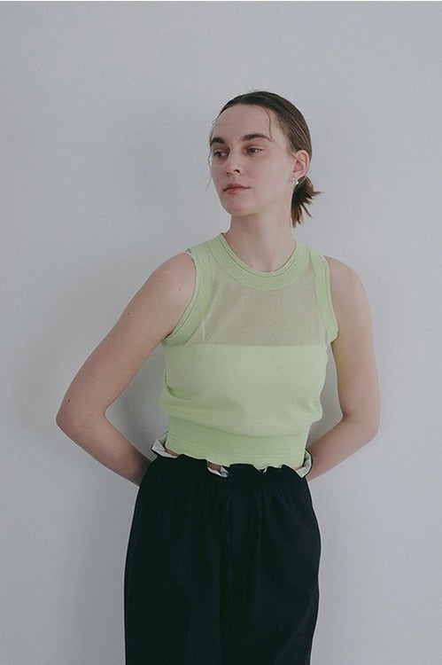 SHEER SLEEVELESS KNIT