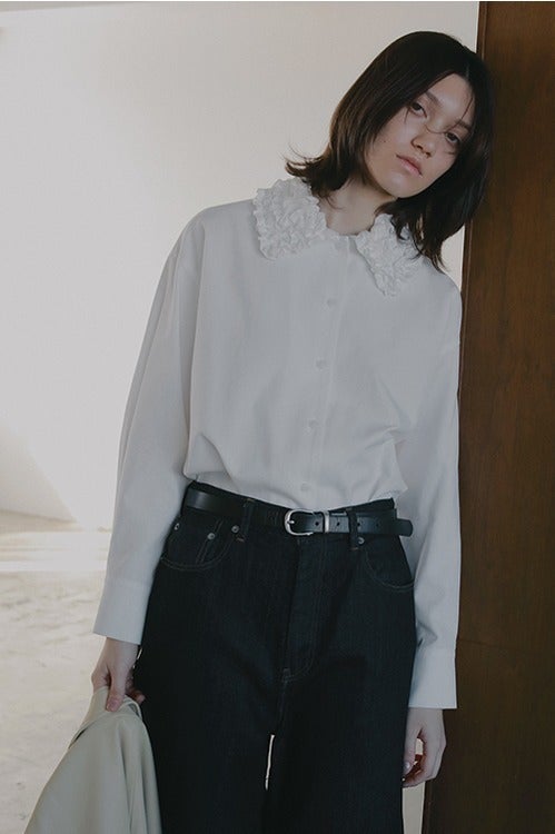 FRILL COLLAR OXFORD SHIRT
