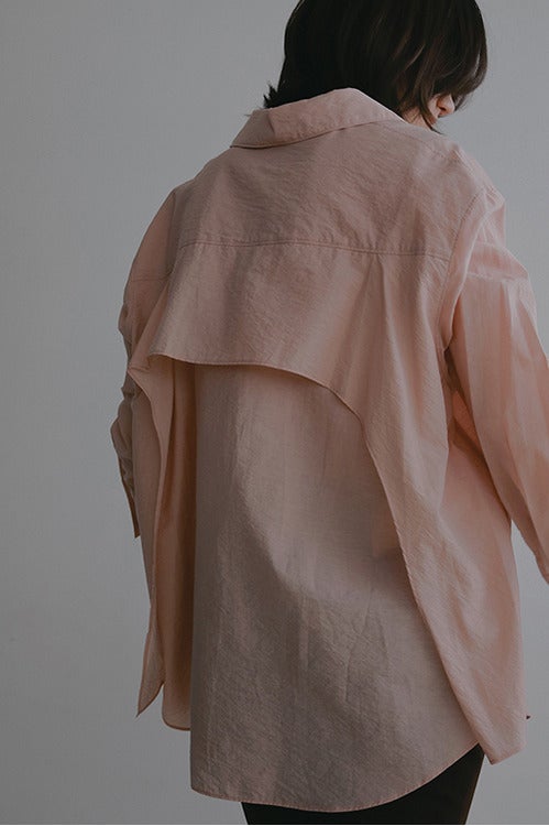 BACK LAYERED SHEER SHIRT