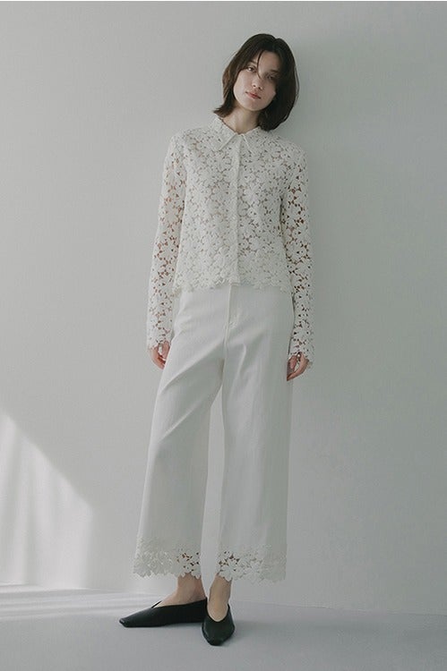 COTTON LACE SHORT SHIRT