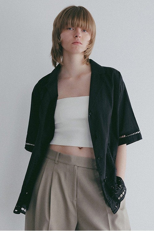 CUT WORK LACE SHIRT