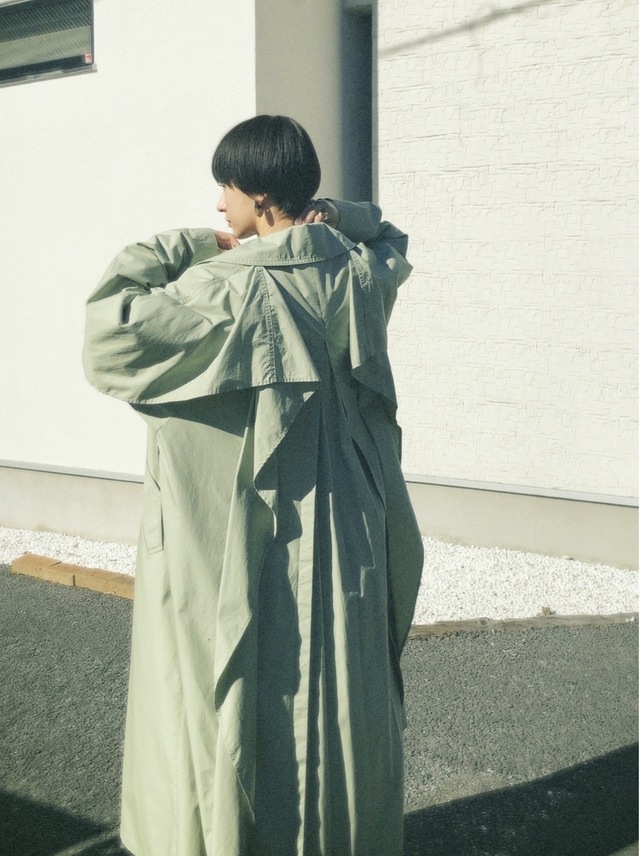 CLANE〕BACK FRILL SLEEVE TRENCH COAT | myglobaltax.com