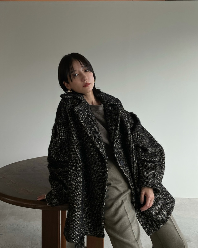 100%新品高品質CLANE MIX LOOP TWEED BOX COAT サイズ1 ジャケット・アウター