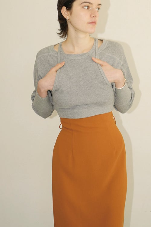 CLANE GATHER SHIRT 新品タグ付き CLANE] MIX MESH GATHER SHIRT. 表情豊かなネップ糸で織り上げた